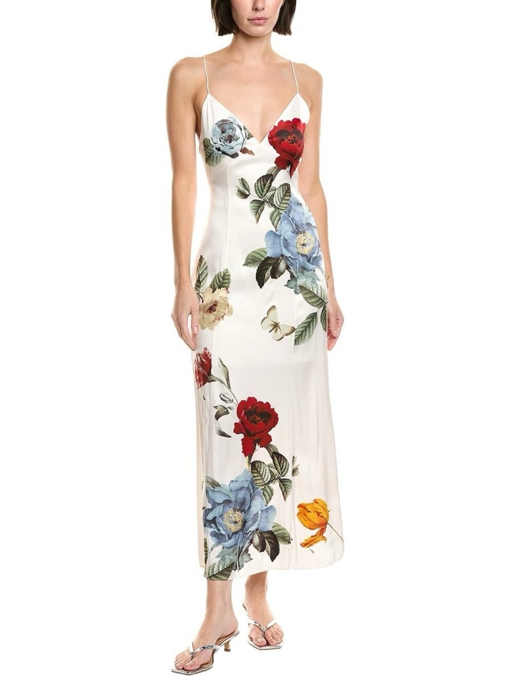 Alice + Olivia Julietta White Floral Rose Slip Dress Provence Size 6 - Picture 2 of 10